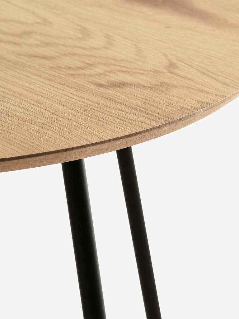 Mesa de apoio NYBO Ø55 cor carvalho/preto
