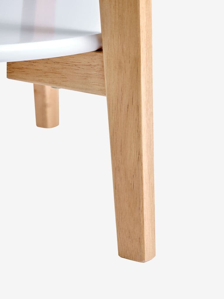 Mesa de centro JEGIND Ø80 com prateleira branco/natural