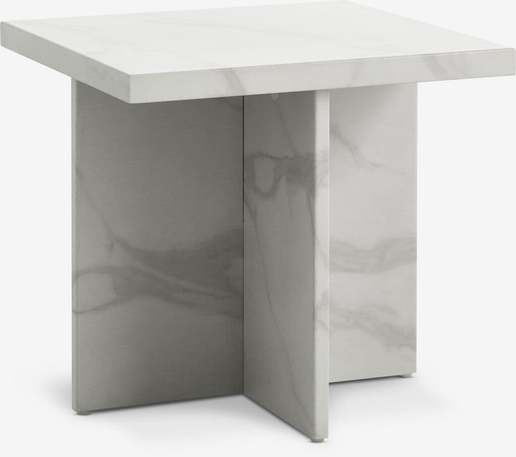 Mesa de apoio GANDRUP 45x45 mármore cor branco