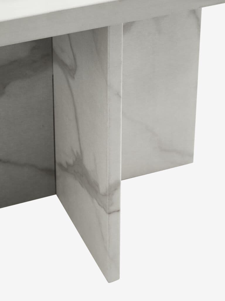 Mesa de apoio GANDRUP 45x45 mármore cor branco
