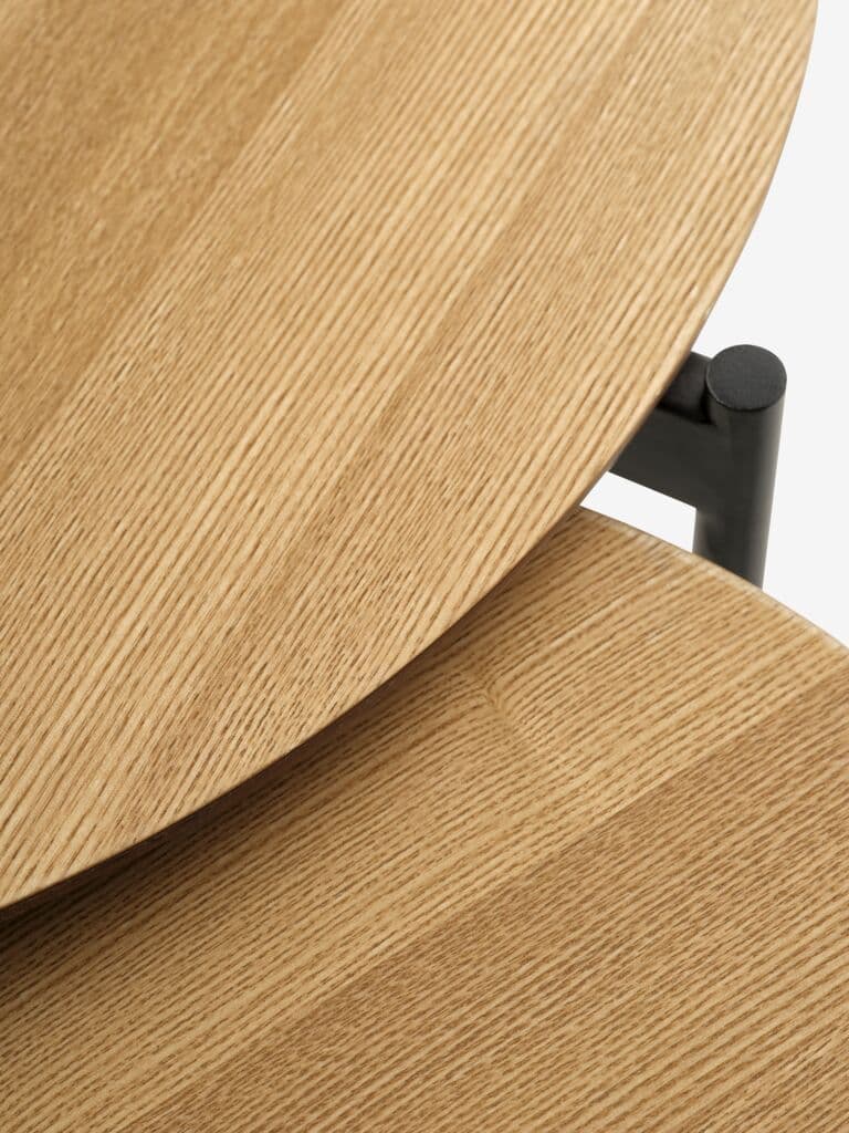 Conjunto de mesas BRABRAND Ø70/50 natural/preto 2 unidades
