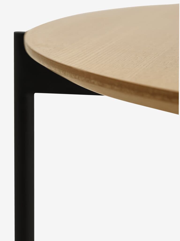 Conjunto de mesas BRABRAND Ø70/50 natural/preto 2 unidades