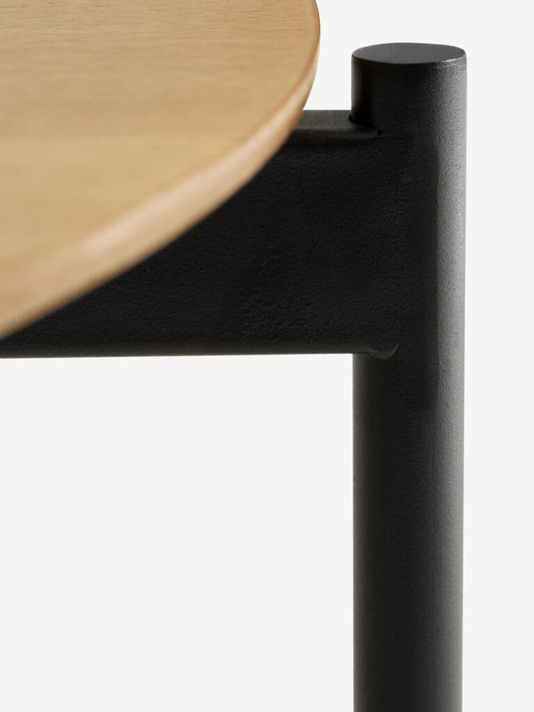 Conjunto de mesas BRABRAND Ø70/50 natural/preto 2 unidades