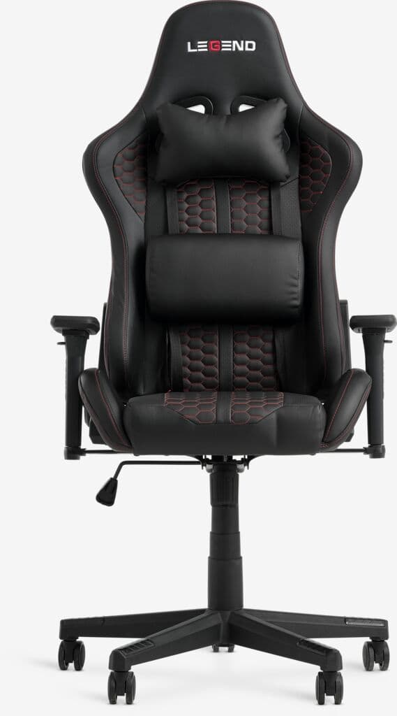 Cadeira gaming NIBE pele sintética preto/vermelho