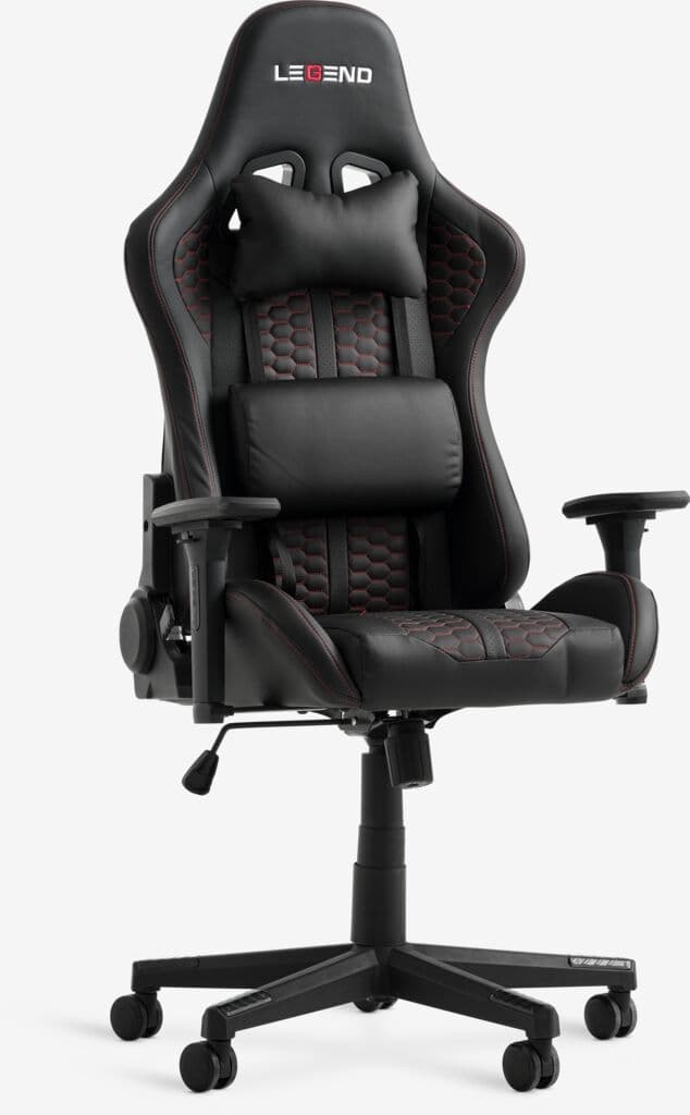 Cadeira gaming NIBE pele sintética preto/vermelho