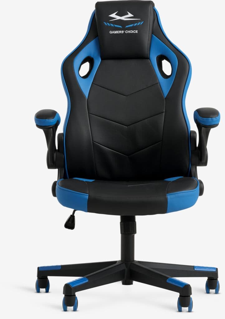 Cadeira gaming VOJENS preto/pele sintética azul/malha