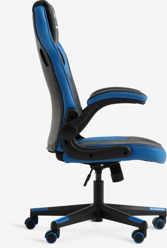 Cadeira gaming VOJENS preto/pele sintética azul/malha