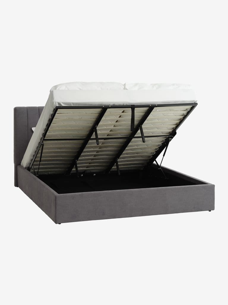 Estrutura de cama HASLEV 180x200 cinzento escuro