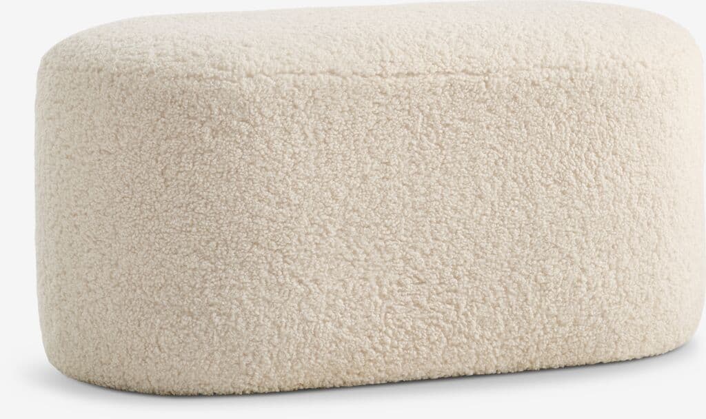 Pufe OREBO 84x45 teddy branco