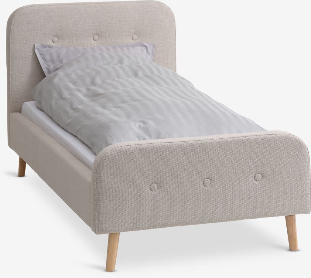 Estrutura de cama KONGSBERG 90x200 tecido bege