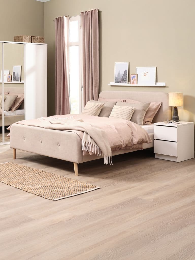 Estrutura de cama KONGSBERG 140x190 bege