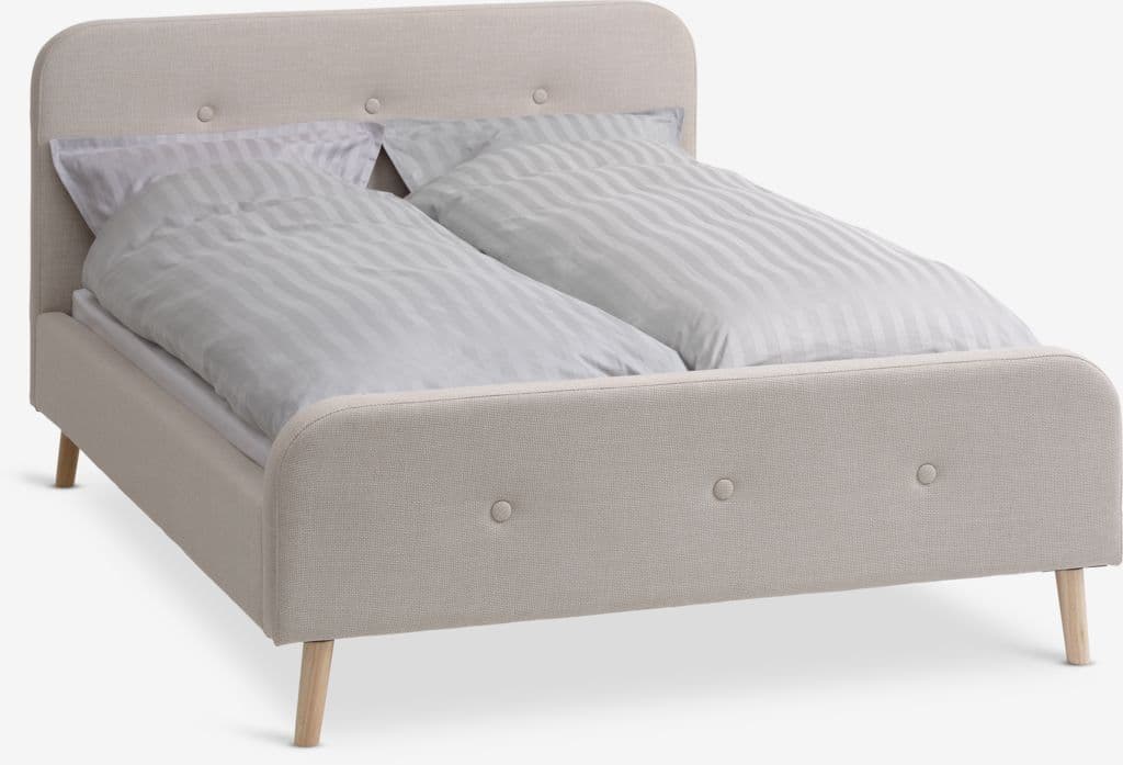 Estrutura de cama KONGSBERG 150x190 tecido bege