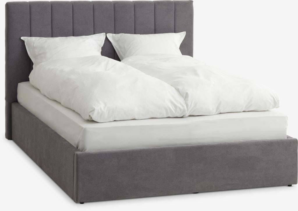 Estrutura de cama HASLEV 140x190 cinzento escuro