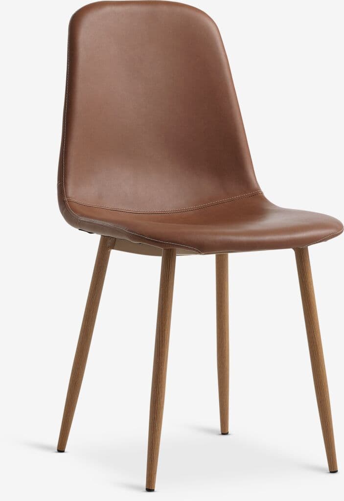 Cadeira de jantar JONSTRUP pele sintética conhaque/cor carv