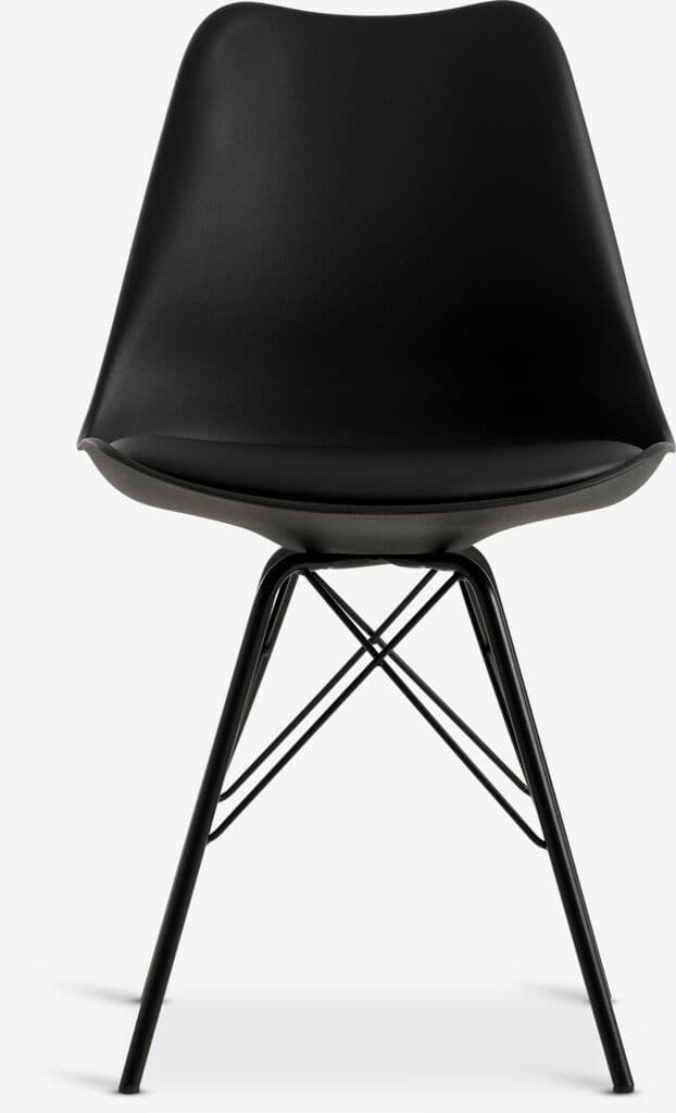 Cadeira de jantar KLARUP imitação pele preto/preto