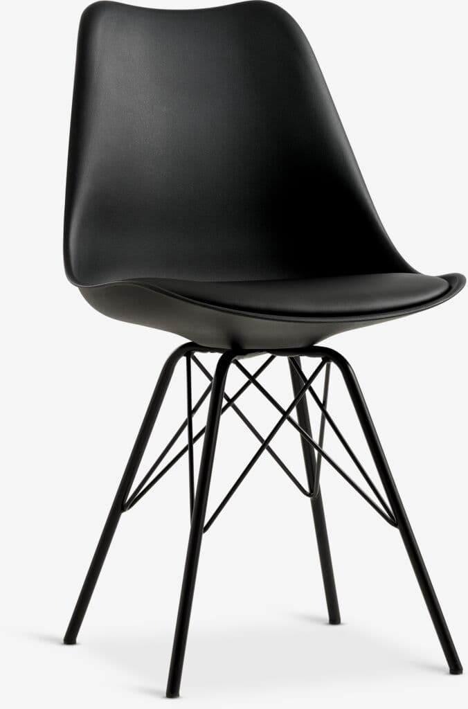 Cadeira de jantar KLARUP imitação pele preto/preto