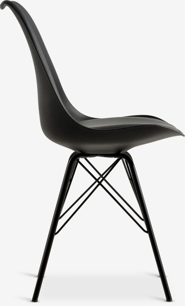 Cadeira de jantar KLARUP imitação pele preto/preto