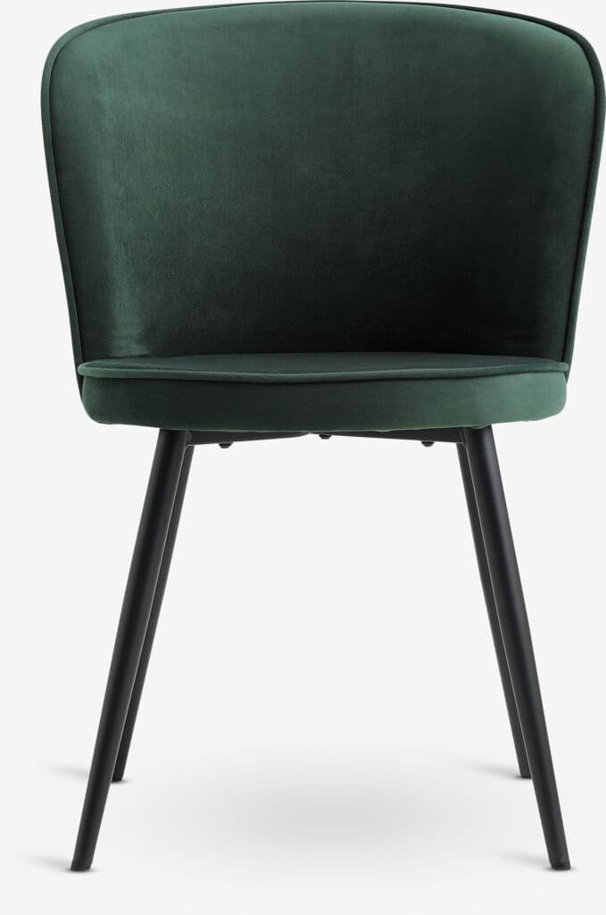 Cadeira de jantar RISSKOV veludo verde escuro