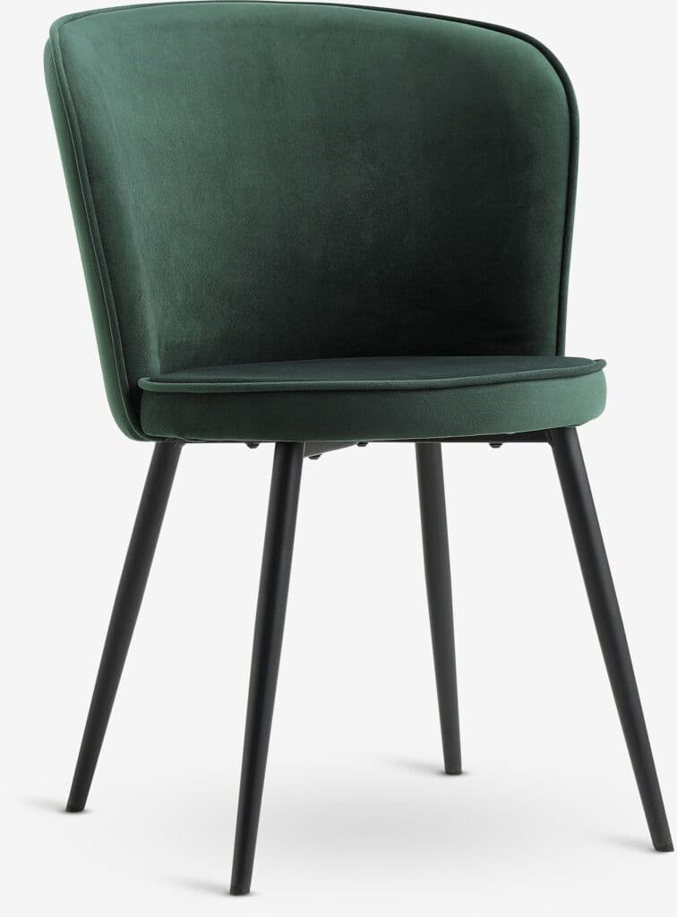 Cadeira de jantar RISSKOV veludo verde escuro