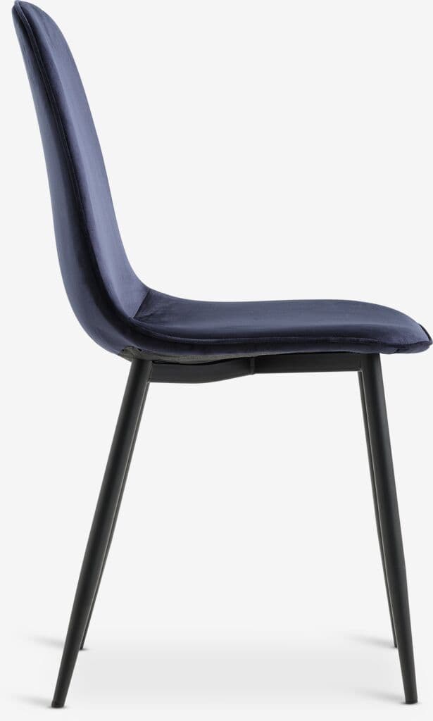Cadeira de jantar BISTRUP veludo azul escuro