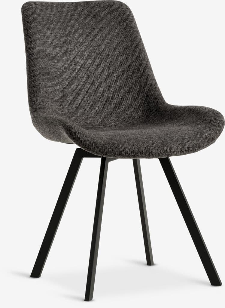Cadeira de jantar HYGUM giratória cinzento/preto