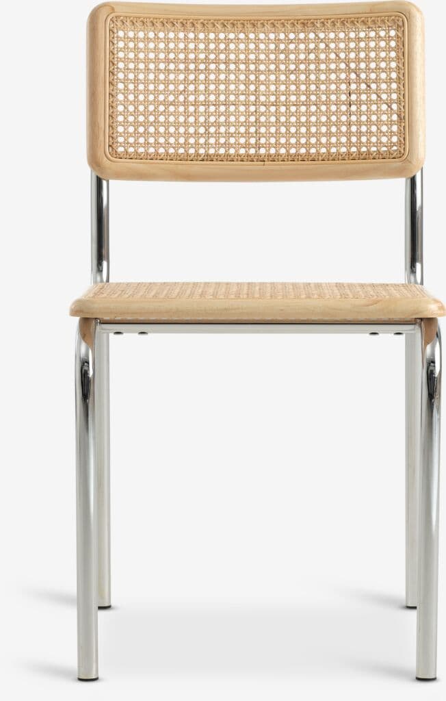 Cadeira de jantar HASSING rattan/crómio