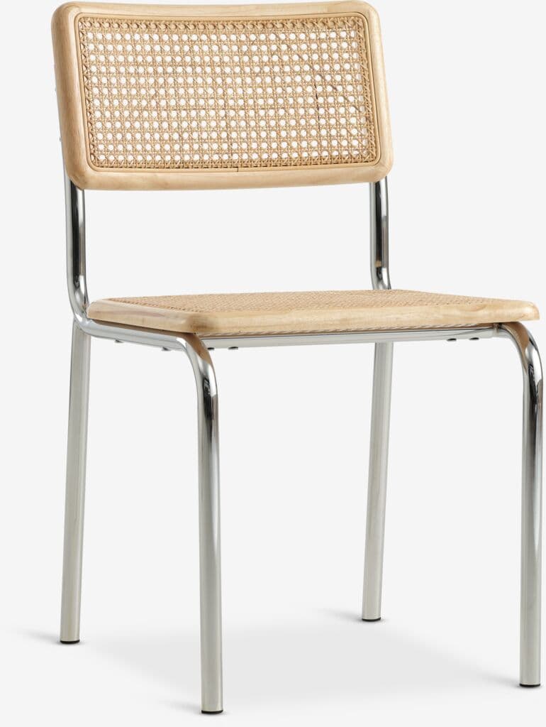 Cadeira de jantar HASSING rattan/crómio