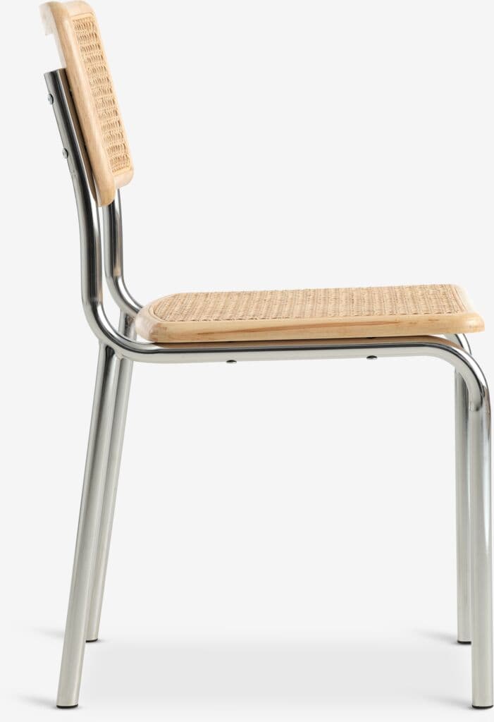 Cadeira de jantar HASSING rattan/crómio