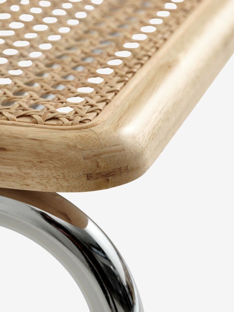 Cadeira de jantar HASSING rattan/crómio
