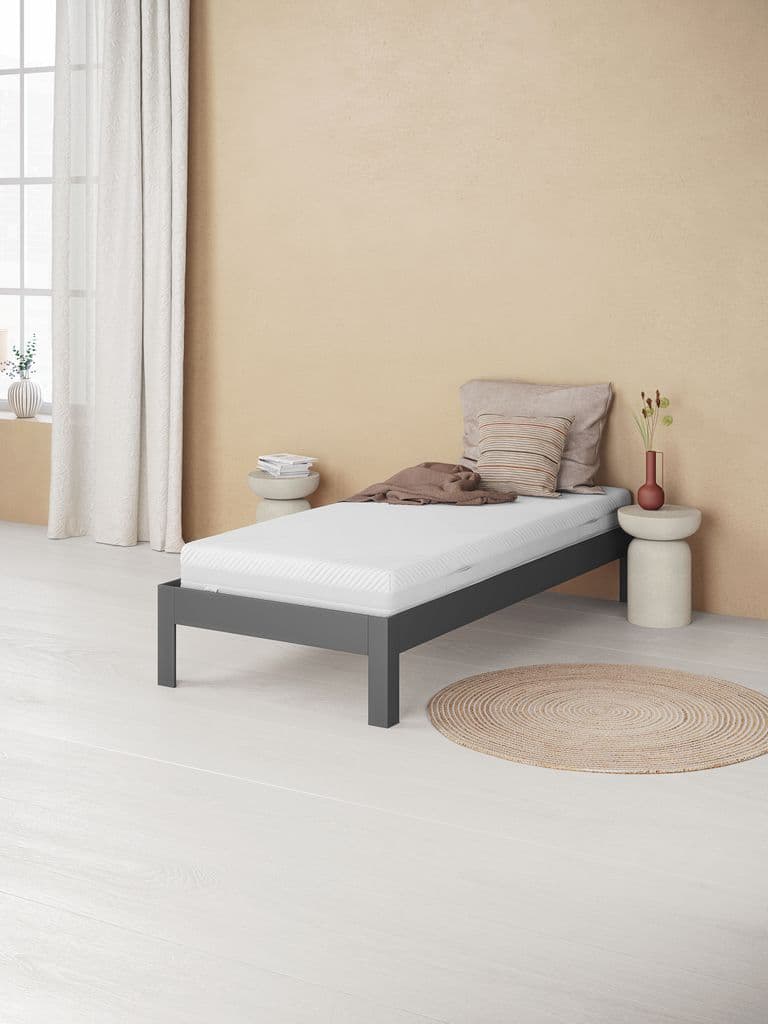 Estrutura de cama KILDEN 90x200 cinzento escuro