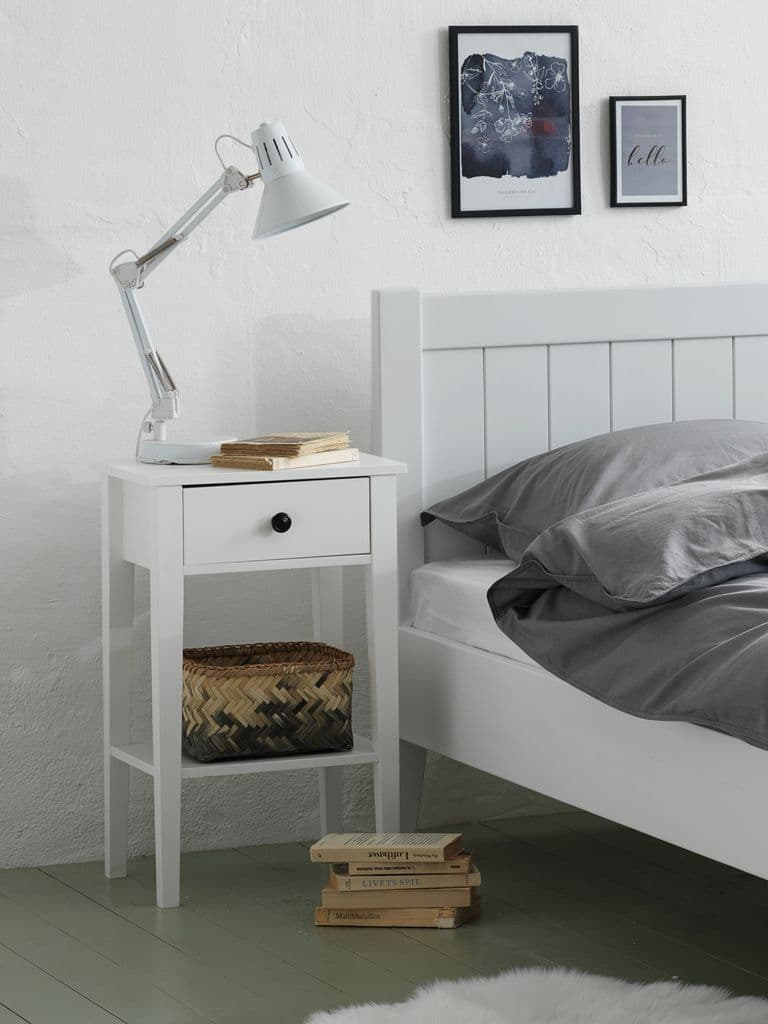 Mesa de cabeceira NORDBY 1 gaveta branco