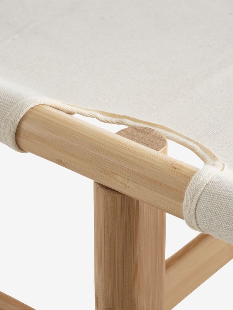 Chaise-longue FRYDENDAL 196X72 tecido bege/bambu