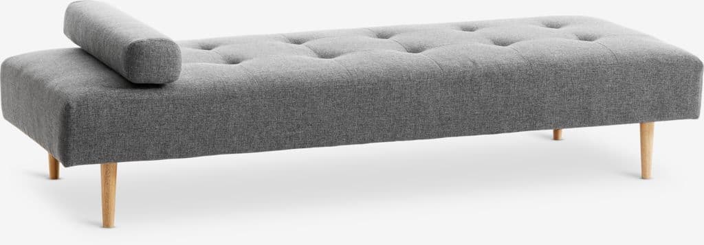 Daybed NOREFJELL 200x80 mørkegråt stof/egefarve