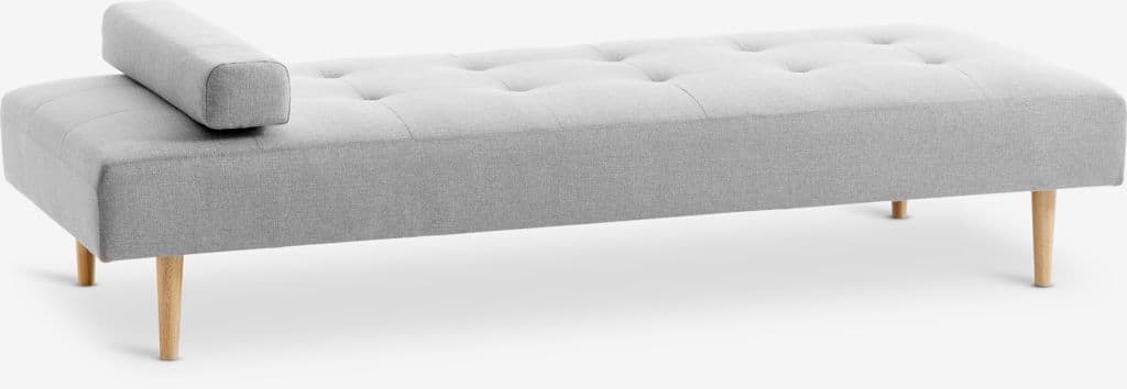 Daybed NOREFJELL 200x80 lysegråt stof/egefarve