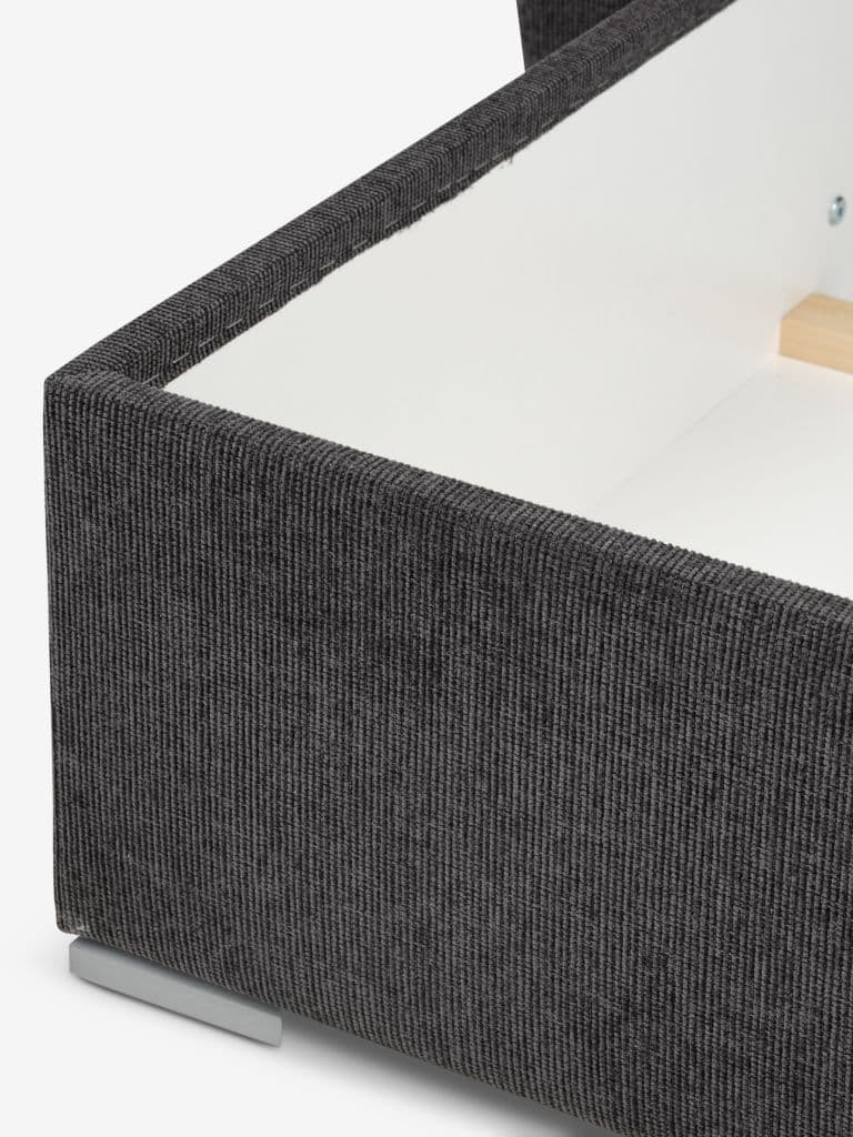 Sofá-cama chaise-longue VEJLBY tecido cinzento escuro