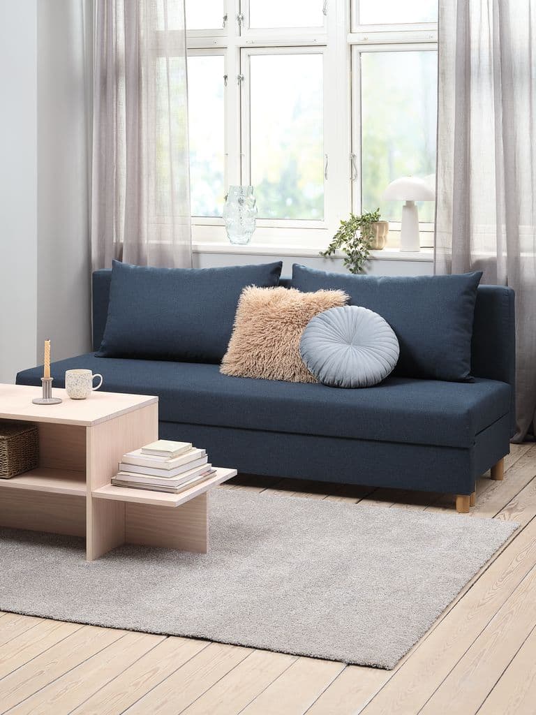 Sofá-cama NORSMINDE tecido azul