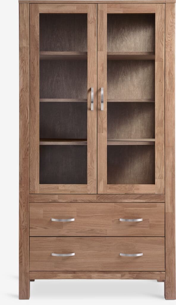 Vitrine HAGE 2 portas 2 gavetas carvalho