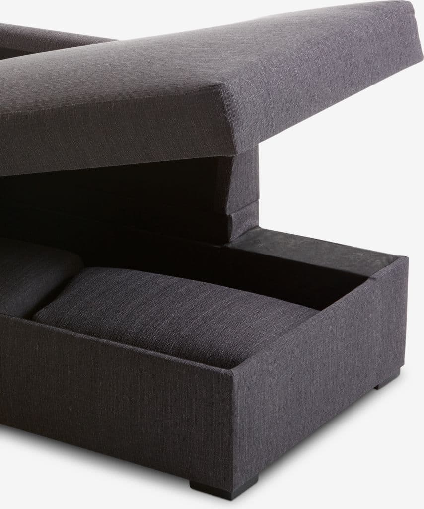 Sofá-cama chaise-longue BEDSTED cinzento