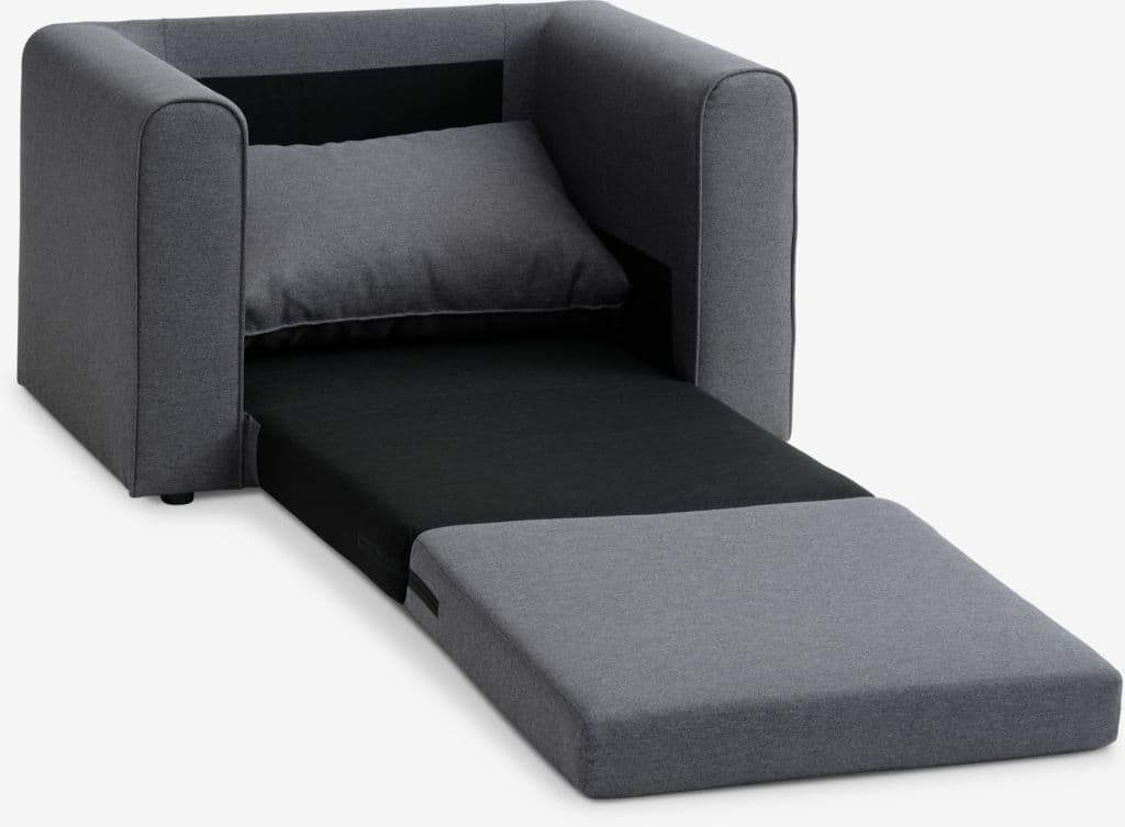 Cadeirão-cama SKILLEBEKK tecido cinzento escuro