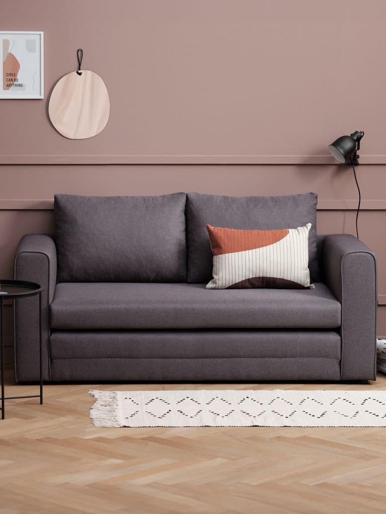 Sofá-cama SKILLEBEKK cinzento escuro