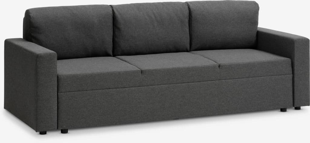 Sofá-cama MARSLEV 3 lugares tecido cinzento escuro