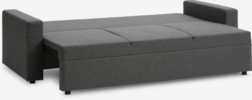 Sofá-cama MARSLEV 3 lugares tecido cinzento escuro