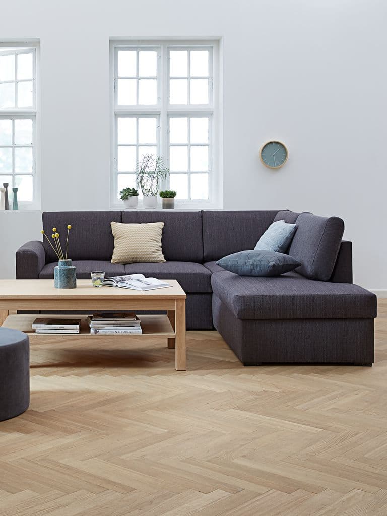Sofá-cama chaise-longue BEDSTED cinzento