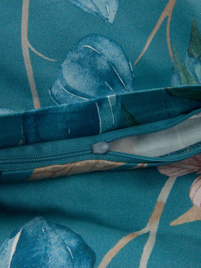 Conjunto capa edredão acetinado BERTHA 155x220 azul