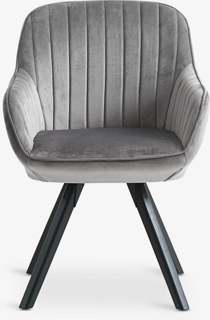 Cadeirão ONSEVIG veludo cinzento/preto