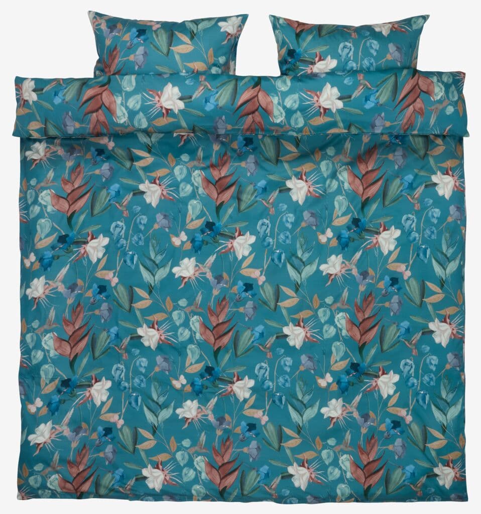 Conjunto capa edredão acetinado BERTHA 240x220 azul
