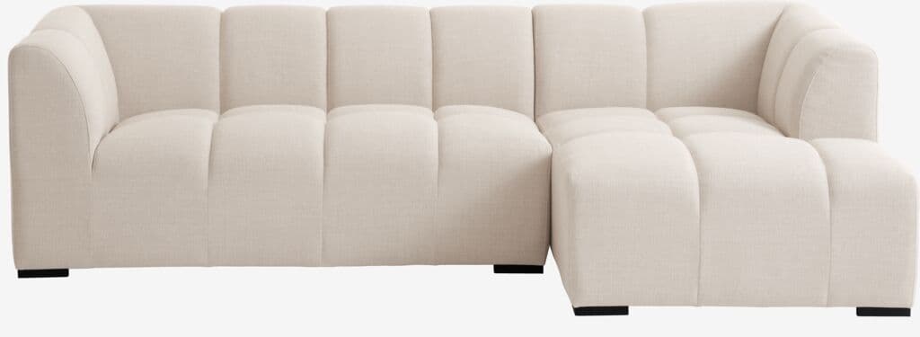 Sofá ALLESE chaise-longue direita tecido bege