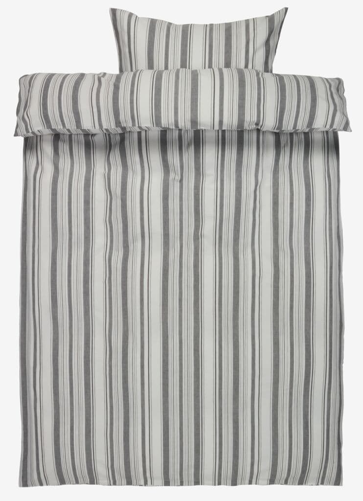Conjunto capa edredão IDA fio tingido 155x220 branco/preto
