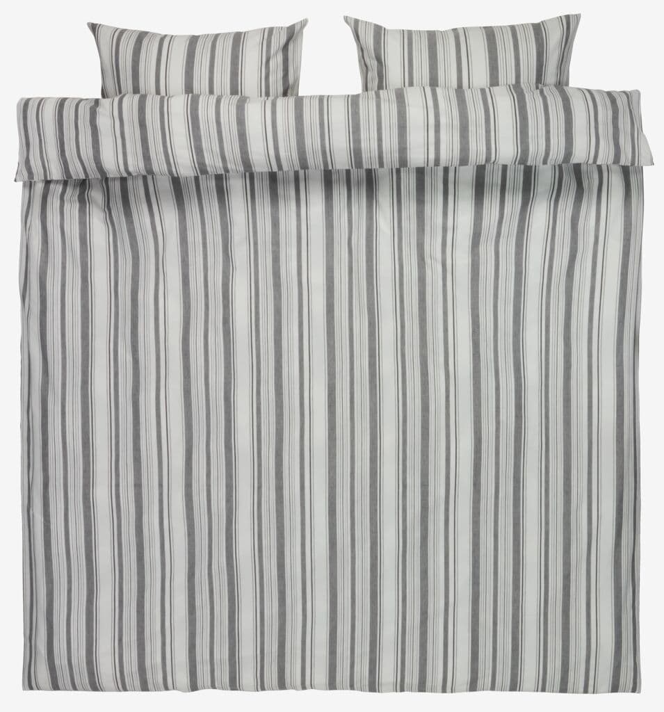Conjunto capa edredão IDA fio tingido 240x220 branco/preto