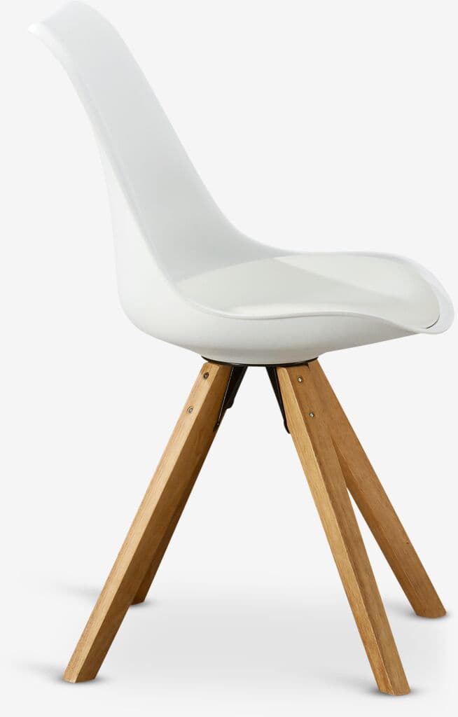 Cadeira de jantar BLOKHUS pele sintética branco/natural